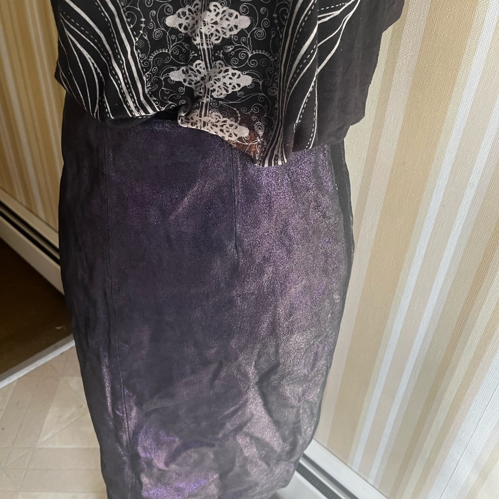 Wilson’s Leather Venus Williams Metallic Purple Leather Skirt.